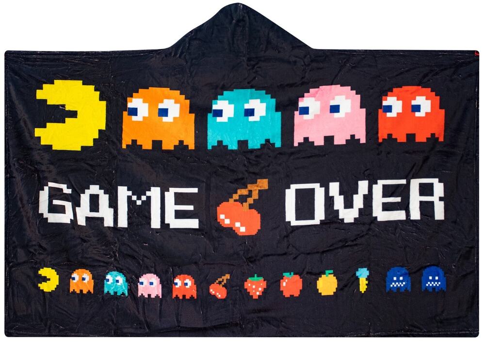 NEW Throw Blanket  - Pac-Man Game Over Wearable Hooded Soft Fleece 40" x 50"